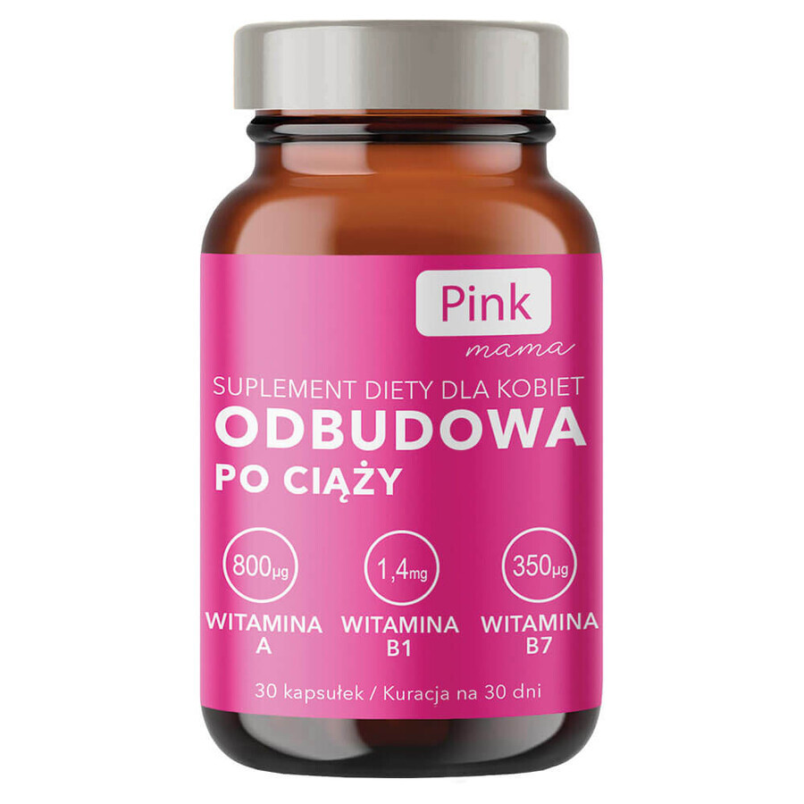 Pink Mama Kit grossesse et allaitement, 30 gélules + Récupération après la grossesse, 30 gélules