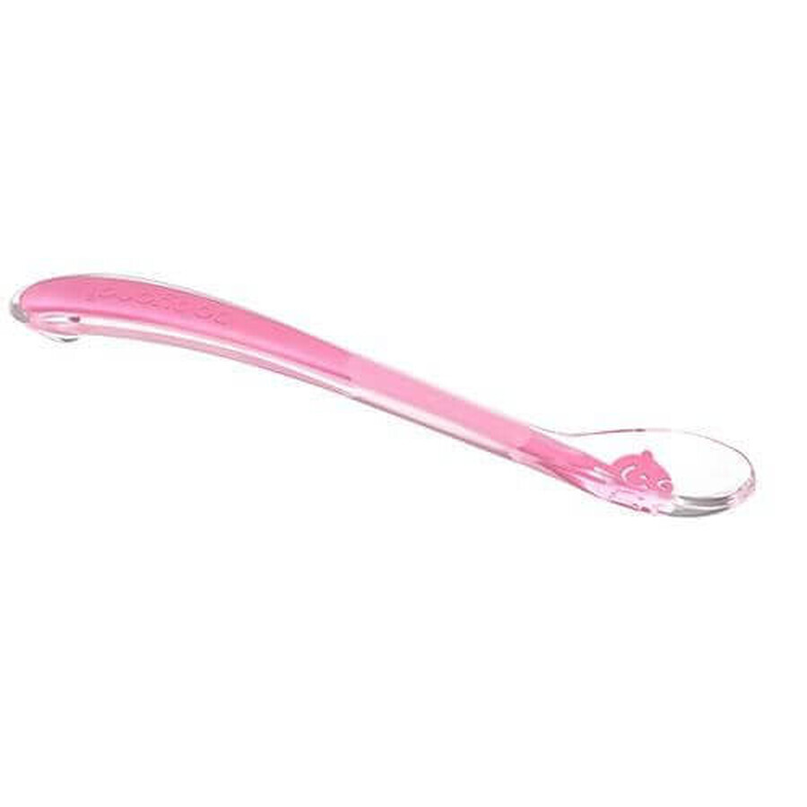 BabyOno Baby's Smile, soft silicone baby spoon, pink, from 6 months, 1 piece.