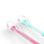 BabyOno Baby's Smile, soft silicone baby spoon, pink, from 6 months, 1 piece.