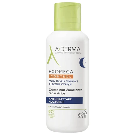 A-Derma Exomega Control, regenerating emollient night cream, dry and atopy-prone skin, from day 1, 400 ml