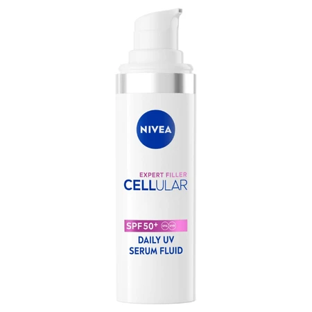 Nivea Cellular Expert Filler Daily UV Serum Fluid, Serum zur Korrektur der Zeichen der Hautalterung, SPF 50+, 30 ml