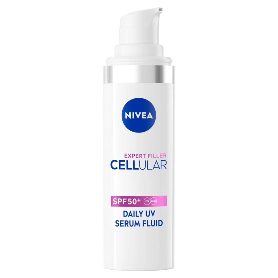 Nivea Cellular Expert Filler Daily UV Serum Fluid, Serum zur Korrektur der Zeichen der Hautalterung, SPF 50+, 30 ml