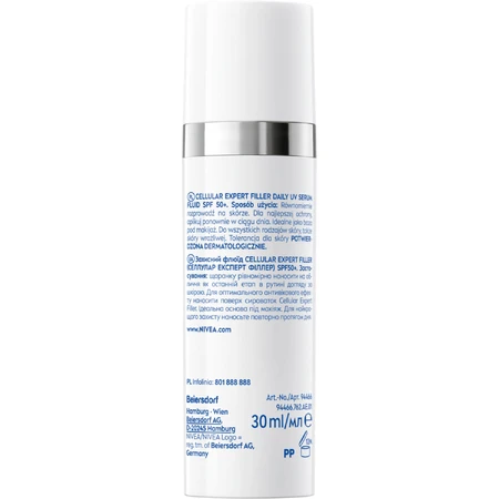 Nivea Cellular Expert Filler Daily UV Serum Fluid, Serum zur Korrektur der Zeichen der Hautalterung, SPF 50+, 30 ml