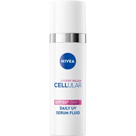 Nivea Cellular Expert Filler Daily UV Serum Fluid, Serum zur Korrektur der Zeichen der Hautalterung, SPF 50+, 30 ml