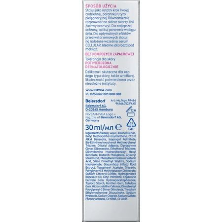 Nivea Cellular Expert Filler Daily UV Serum Fluid, Serum zur Korrektur der Zeichen der Hautalterung, SPF 50+, 30 ml