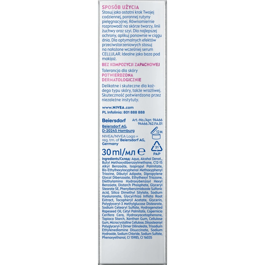 Nivea Cellular Expert Filler Daily UV Serum Fluid, Serum zur Korrektur der Zeichen der Hautalterung, SPF 50+, 30 ml