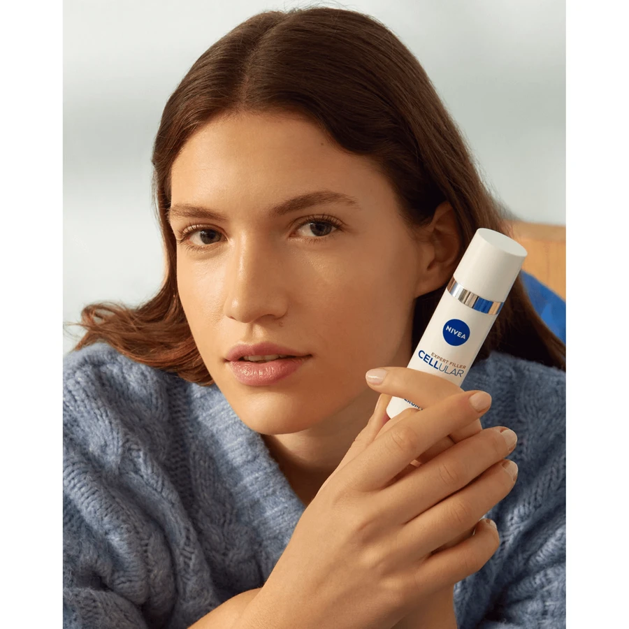 Nivea Cellular Expert Filler Daily UV Serum Fluid, Serum zur Korrektur der Zeichen der Hautalterung, SPF 50+, 30 ml