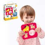 CzuCzu Here Fits, contrast puzzle for children, from 15 months, 16 elements CzuCzu Here Fits, contrast puzzle for children, from 15 months, 16 elements