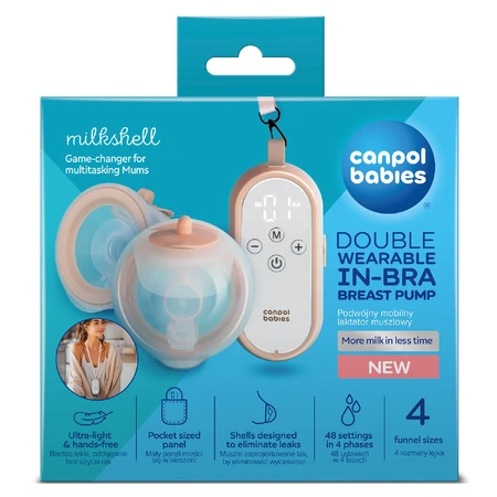 Canpol Babies MilkShell, extractor de leche doble concha móvil, 20/106