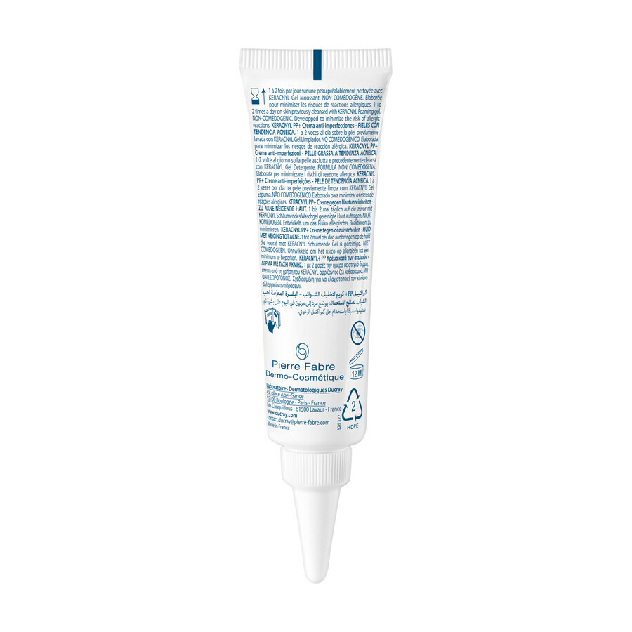 Set Ducray Keracnyl, gel espumoso para rostro y cuerpo, 200 ml + crema antiimperfecciones, 30 ml