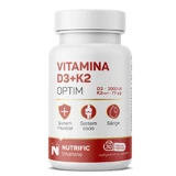 Vitamin D3 2000 IU and K2 75 MCG Optim, 30 vegetarian capsules, Nutrific