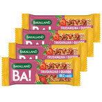 Bakalland BA ! set de barres de céréales, fraise et quinoa, sans sucre ajouté, 4 x 30 g Bakalland BA ! set de barres de céréales, fraise et quinoa, sans sucre ajouté, 4 x 30 g