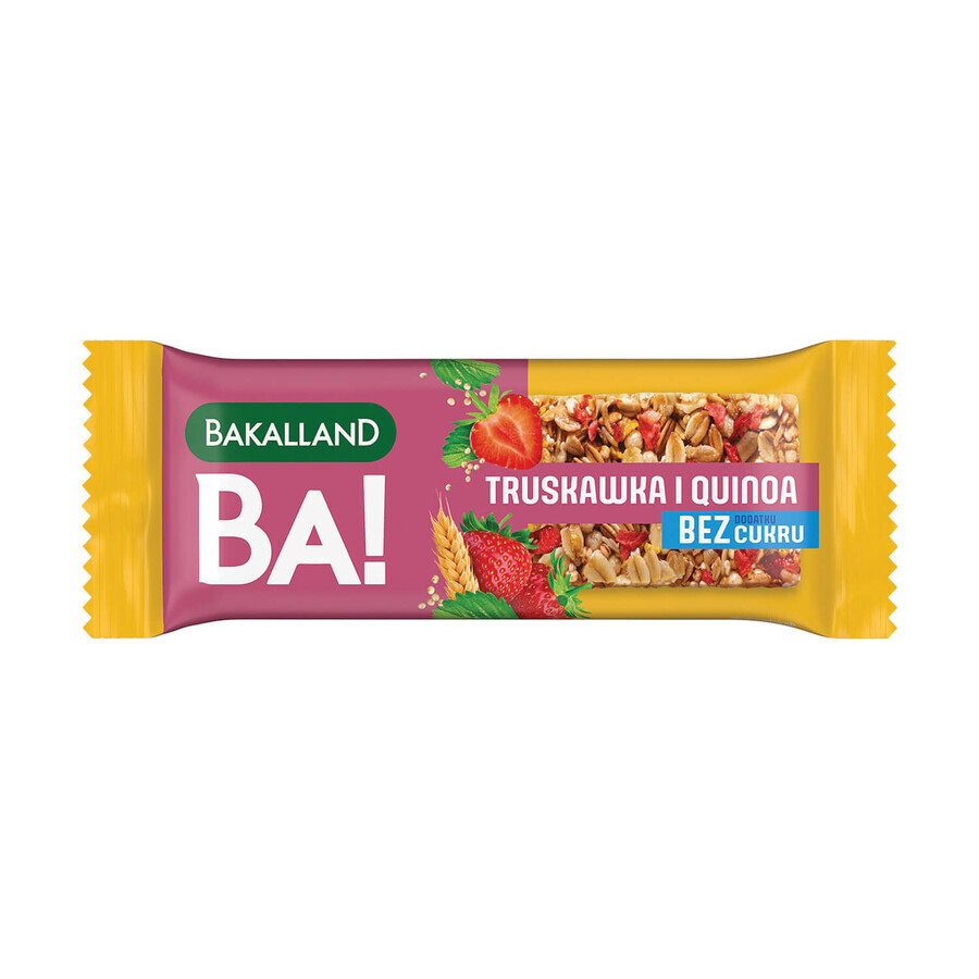 Bakalland BA ! set de barres de céréales, fraise et quinoa, sans sucre ajouté, 4 x 30 g