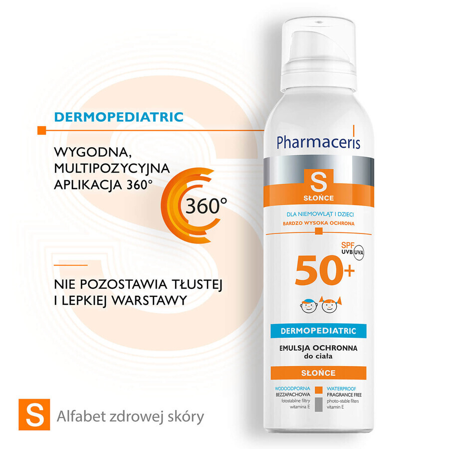 Pharmaceris S, protective emulsion for babies and children, SPF 50+, 150 ml + Dobble family game for free