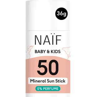 Naif Baby & Kids, minerale zonnebrandstick voor baby's en kinderen, vanaf de geboorte, SPF 50, 36 g