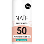 Naif Baby & Kids, stick solaire minéral pour bébés et enfants, dès la naissance, SPF 50, 36 g Naif Baby & Kids, stick solaire minéral pour bébés et enfants, dès la naissance, SPF 50, 36 g