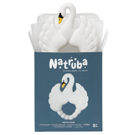 Natruba, Beißring aus Naturkautschuk, Schwan, ab Geburt, 1 Stück