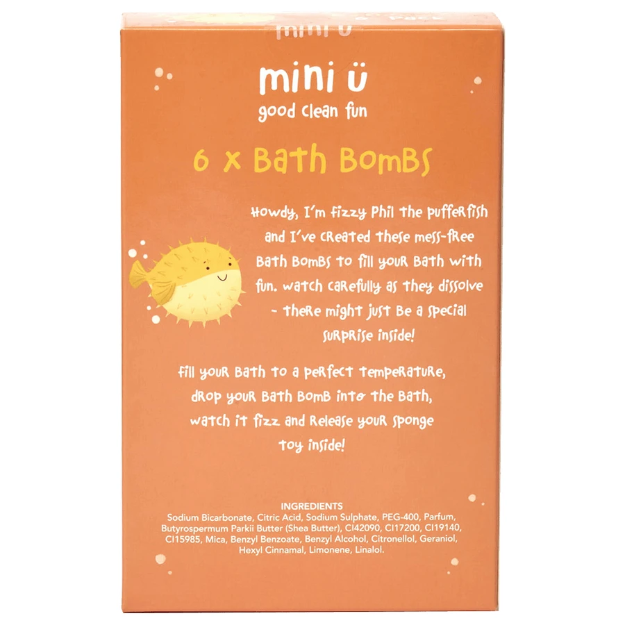 Mini U, bruisende badballen, 6 x 50 g