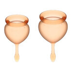 Satisfyer Feel Good, coppetta mestruale, 15 ml + 20 ml, arancione, 2 pezzi