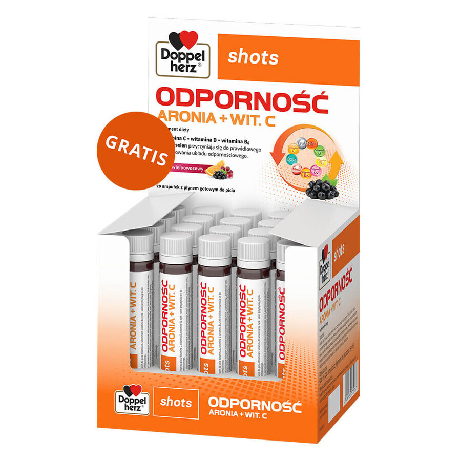 Doppelherz System Ceramide Beauty set, gusto frutta mango e frutto della passione, 2 x 30 fiale + Shots Immunity, liquido, gusto multifrutta, 25 ml x 20 fiale gratis