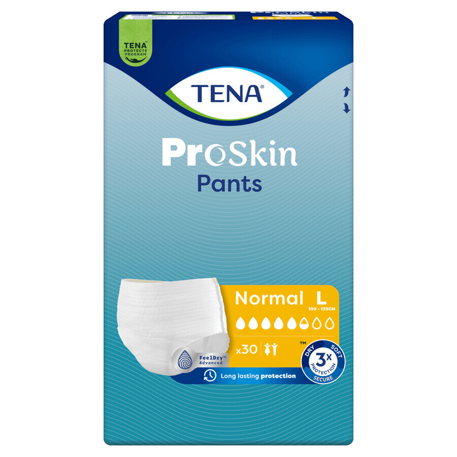 Set Tena Pants ProSkin, braguitas absorbentes, talla L, 100-135 cm, Normal, 2 x 30 unidades