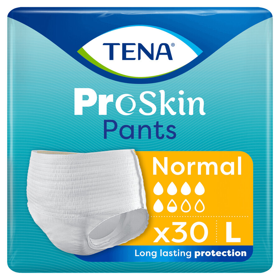 Set Tena Pants ProSkin, braguitas absorbentes, talla L, 100-135 cm, Normal, 2 x 30 unidades