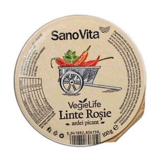 Groentespread van rode linzen met chilipeper, 100 gr, VegieLife, Sanovita