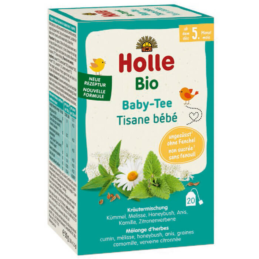 Holle Tisana Bio, para bebés a partir de 5 meses, 1,5 g x 20 bolsitas ENVASE DEFECTUOSO