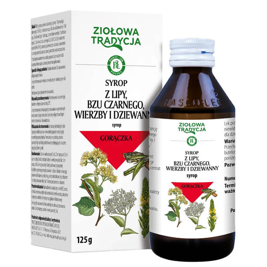 Herbal Tradition Syrup of linden, elderberry, willow and mullein, 125 g
