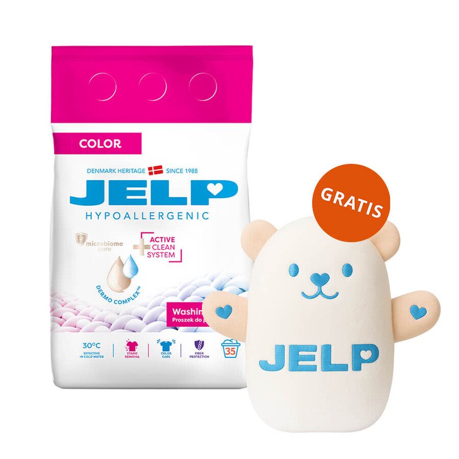 Jelp Hypoallergenic, detergente hipoalergénico, color, 2,1 kg + osito de peluche gratis