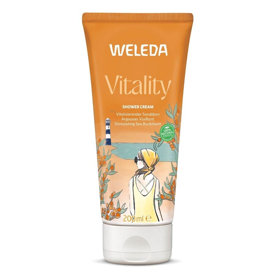 Weleda Vitalidad, loción de ducha cremosa con espino amarillo, 200 ml