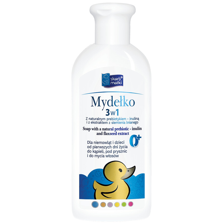 Set Skarb Matki, aceite de cuidado para bebés y niños desde 1 día de vida, 200 ml + jabón 3 en 1 para bebés y niños, desde el nacimiento, 250 ml