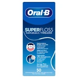 Oral-B Super Floss, tandzijde voor het reinigen van orthodontische hulpmiddelen en bruggen, 50 stuks