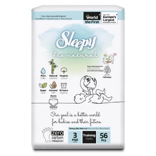 Couches midi, No. 3, 4-9 kg, 56 pièces, Sleepy Bio Natural
