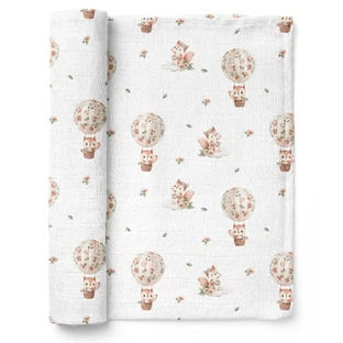 Bocioland, bamboo diaper, 75 x 75 cm, squirrels, 1 piece