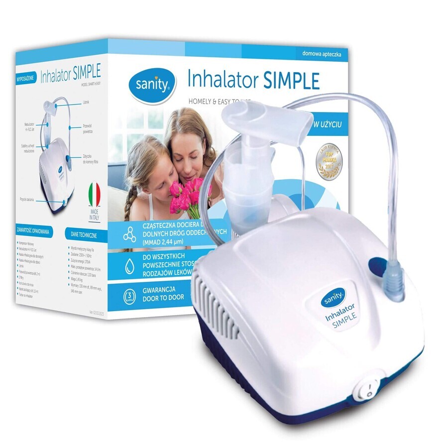 Sanity Simple, a piston inhaler for children and adults