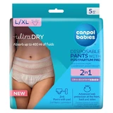 Canpol Babies, breathable 2-in-1 postpartum panties, with pad, disposable, size L/XL