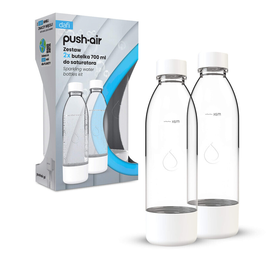 Dafi PushAir, Karbonisatorflasche, weiß, 0,7 l, 2 Stück