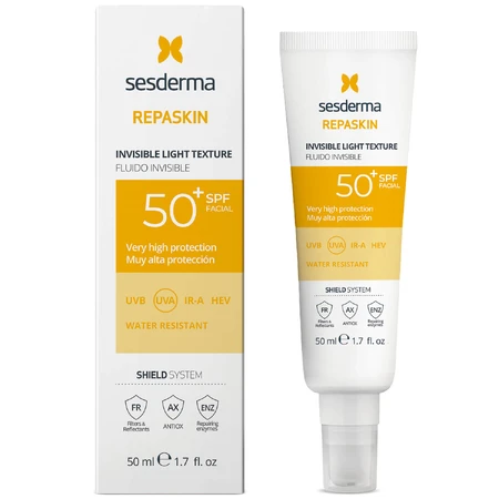 Sesderma Repaskin Fluido Invisible, Sonnenschutzmittel für das Gesicht, SPF 50+, 50 ml