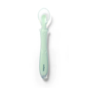BabyOno, flexible silicone spoon, green, from 6 months, 1 piece