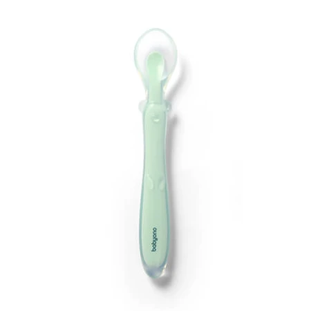 BabyOno, flexible silicone spoon, green, from 6 months, 1 piece