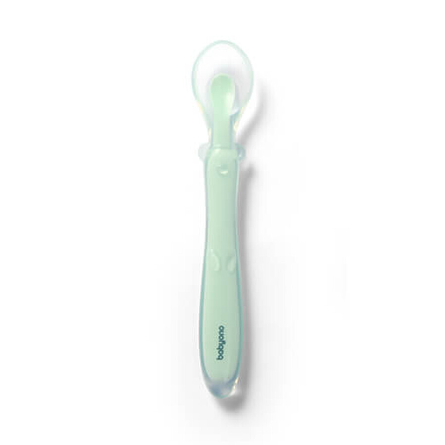 BabyOno, flexible silicone spoon, green, from 6 months, 1 piece