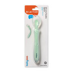 BabyOno, flexible silicone spoon, green, from 6 months, 1 piece