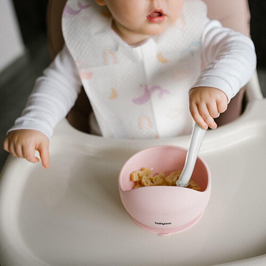 BabyOno, flexible silicone spoon, green, from 6 months, 1 piece
