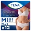 Tena Silhouette Plus Blanc, culotte absorbante discrète pour femmes, taille M, 12 pièces