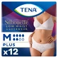 Tena Silhouette Plus Blanc, culotte absorbante discrète pour femmes, taille M, 12 pièces
