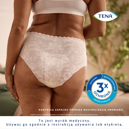 Tena Silhouette Plus Blanc, culotte absorbante discrète pour femmes, taille M, 12 pièces