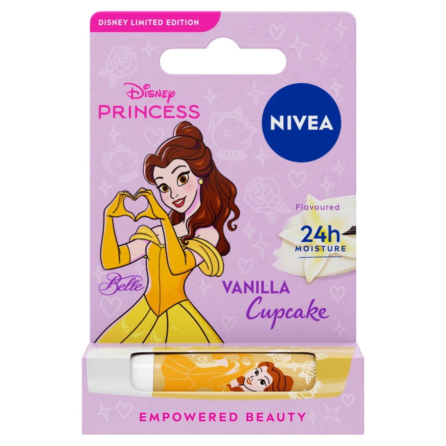 Nivea Princesa Disney, barra de labios nutritiva, vainilla, La Bella y la Bestia, 4,8 g