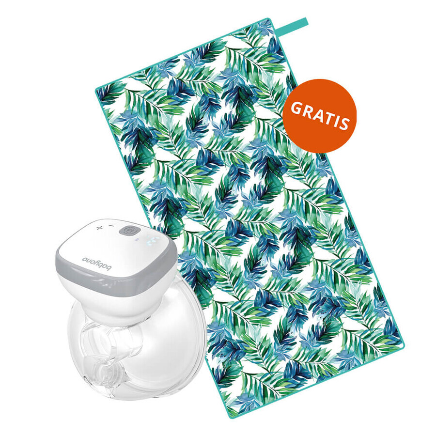 BabyOno Shelly, tire-lait électrique, coque, mains libres + serviette à séchage rapide, 90 x 170 cm, 1 pièce gratuite