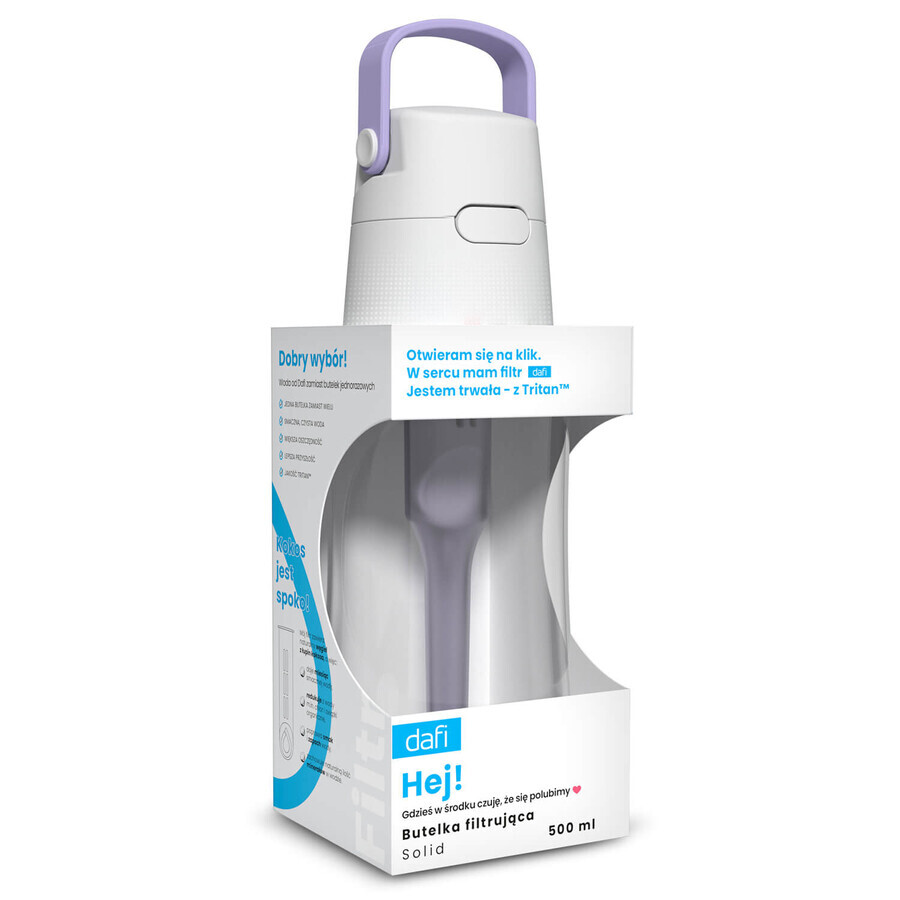 Dafi Solid, filter bottle, lavender, 0.5 l + water filter, 1 piece